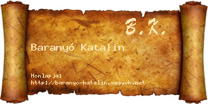 Baranyó Katalin névjegykártya